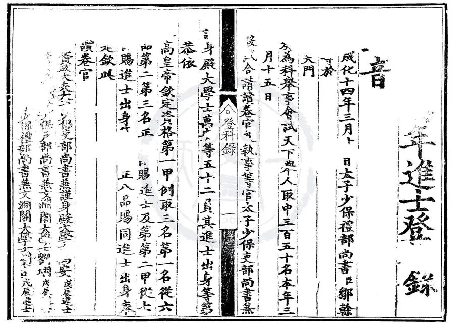 330000-1705-0006672.成化十四年進士登科錄.明成化刻本.webp