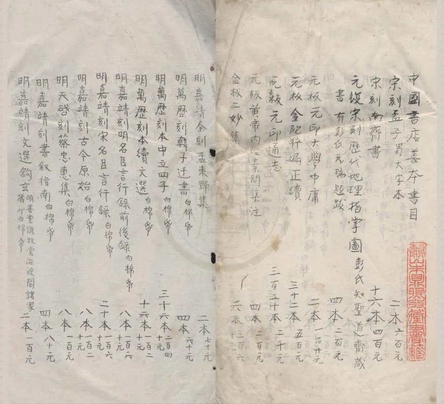 330000-1705-0018613.中國書店善本書目不分卷.民國油印本.webp