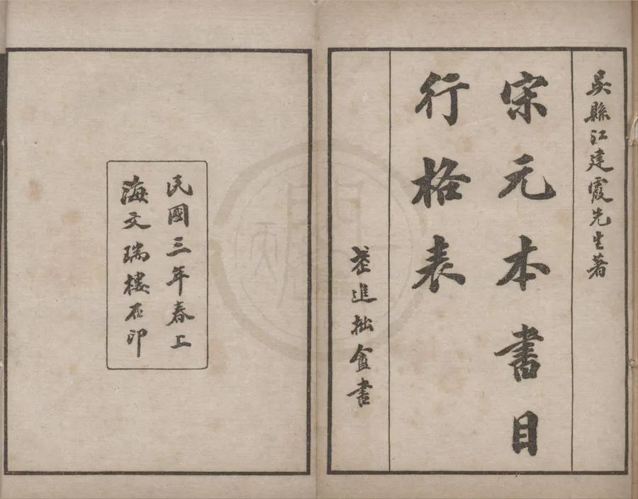 330000-1705-0018556.宋元本行格表二卷附錄補遺.清江標輯.民國劉肇隅編並補.民國石印本.webp