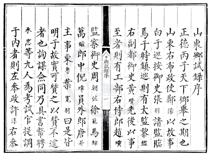 330000-1705-0000468.正德十一年山東鄉試錄.明正德刻本.webp