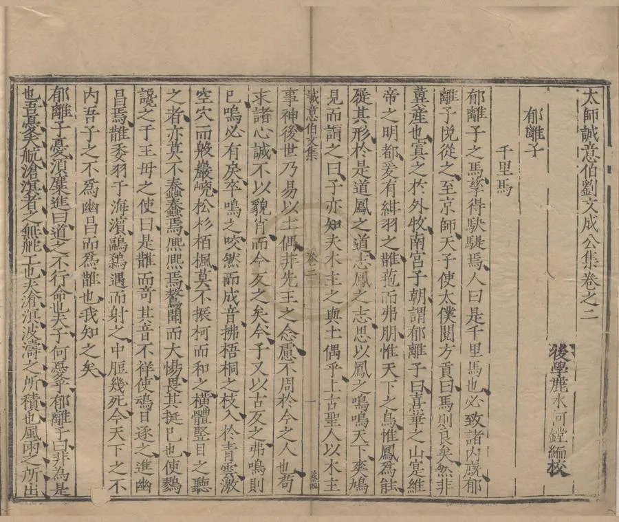 330000-1705-0004939.太師誠意伯劉文成公集二十卷.明劉基撰.明隆慶刻本.webp