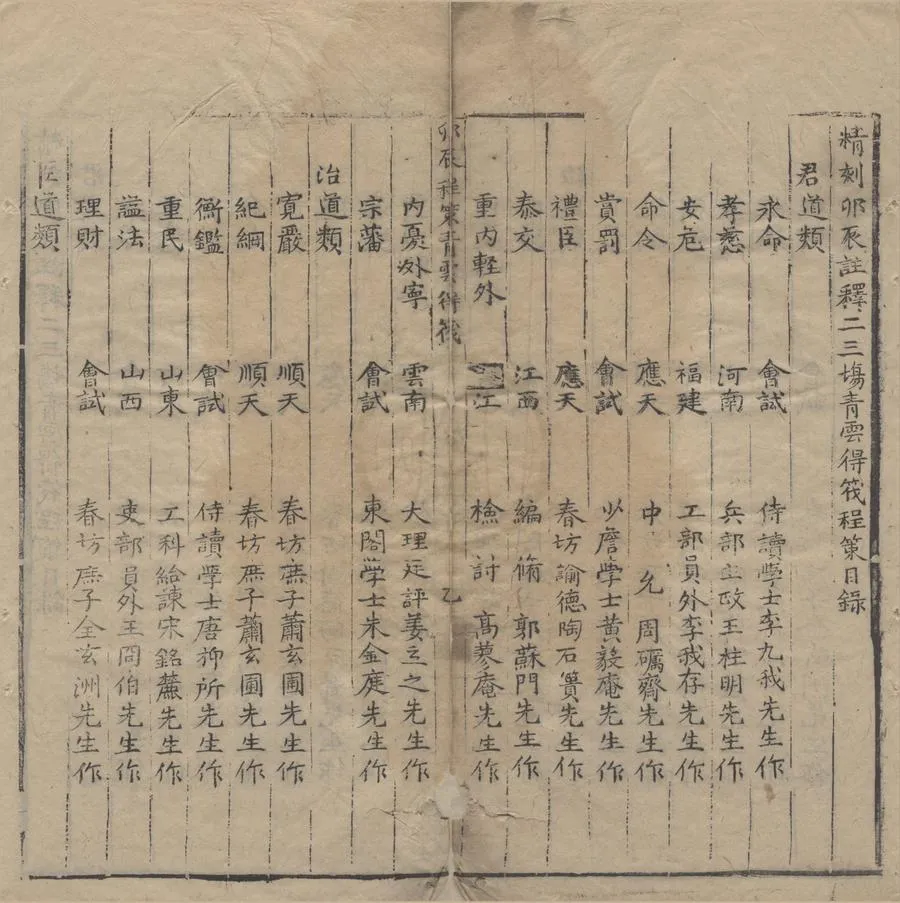 330000-1705-0007776.精刻卯辰註釋二三場青雲得筏程策二卷.明萬曆刻本.webp