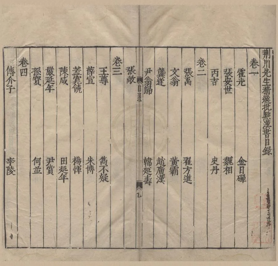 330000-1705-0004124.荆川先生批點精選漢書六卷.明唐順之輯.明刻本.webp