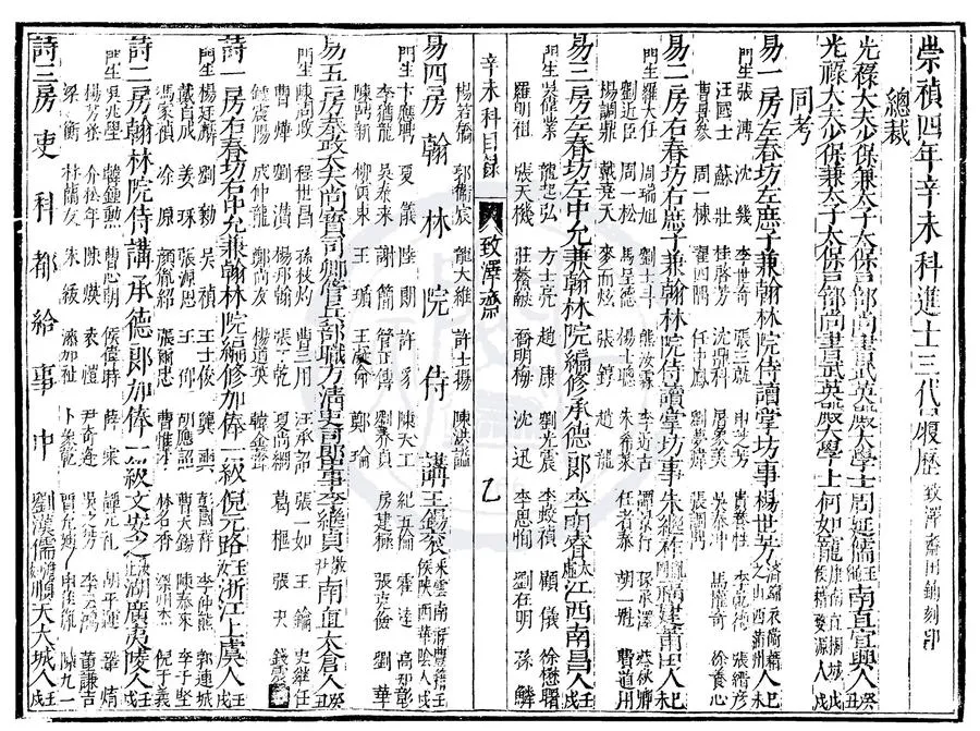 330000-1705-0006815.崇禎四年辛未科三百五十名進士履歷.明崇禎刻本.webp