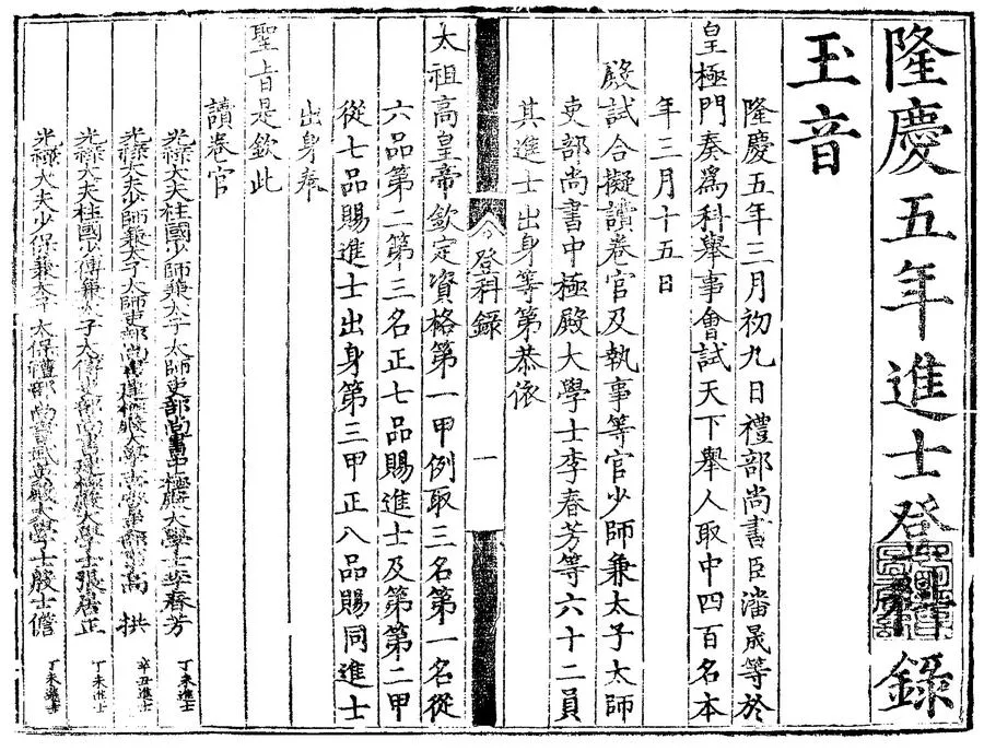 330000-1705-0006782.隆慶五年進士登科錄.明隆慶刻本.webp
