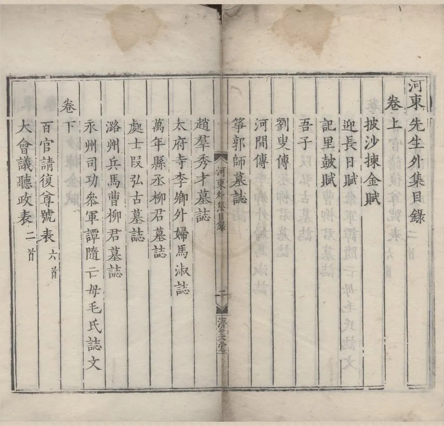 330000-1705-0005284.河東先生集四十五卷外集二卷龍城錄二卷.唐柳宗元撰.唐劉禹錫編.宋廖瑩中校正.河東先生集附錄二卷集傳.明嘉靖刻本.webp