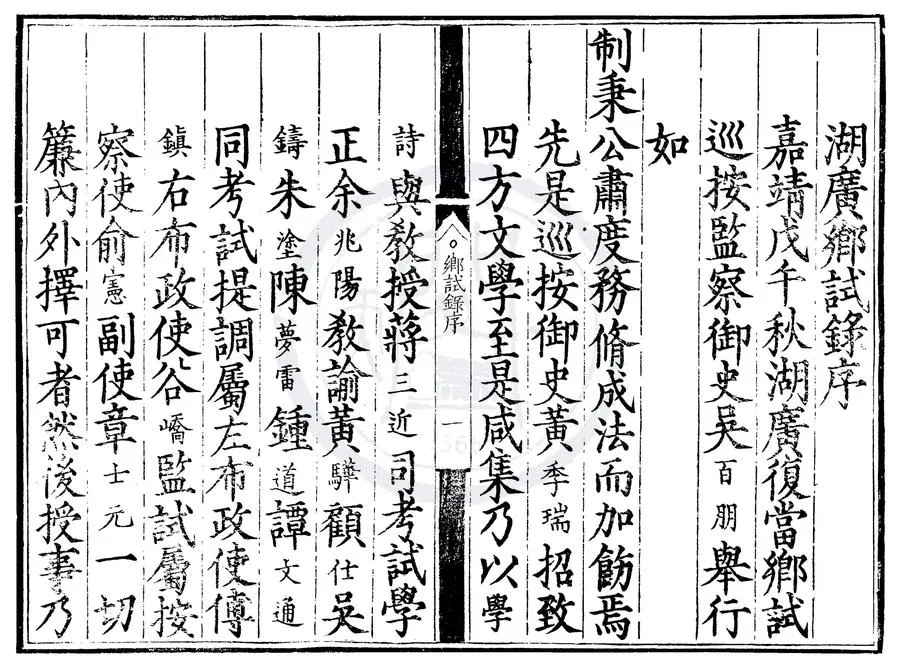 330000-1705-0000594.嘉靖三十七年湖廣鄉試錄.明嘉靖刻本.webp