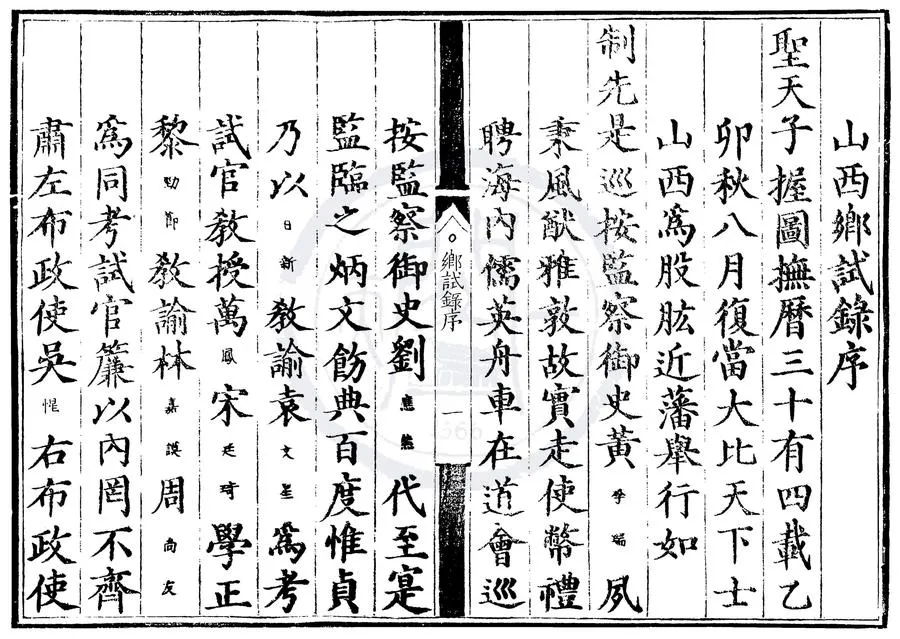 330000-1705-0000498.嘉靖三十四年山西鄉試錄.明嘉靖刻本.webp