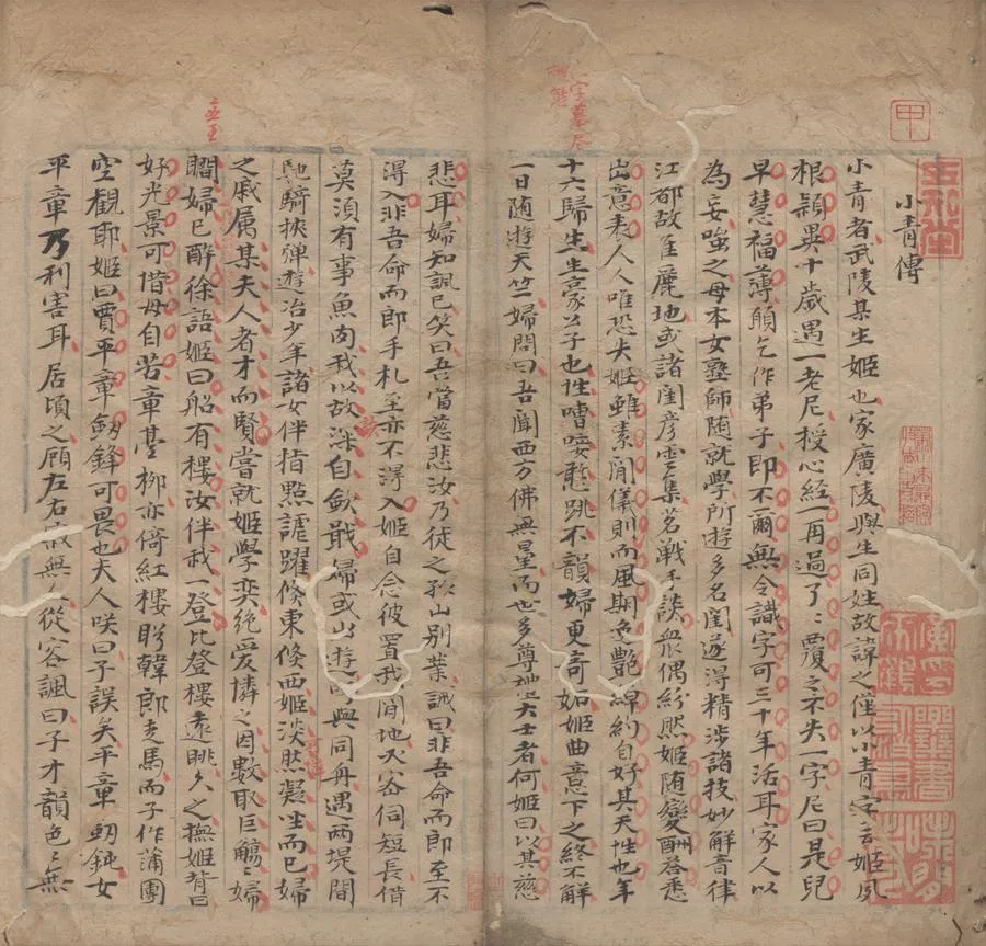 330000-1705-0005760.小青傳.明盞盞居士撰.小青焚餘藳.明馮小青撰.明含秋亭主人評閱.明崇禎抄本.webp