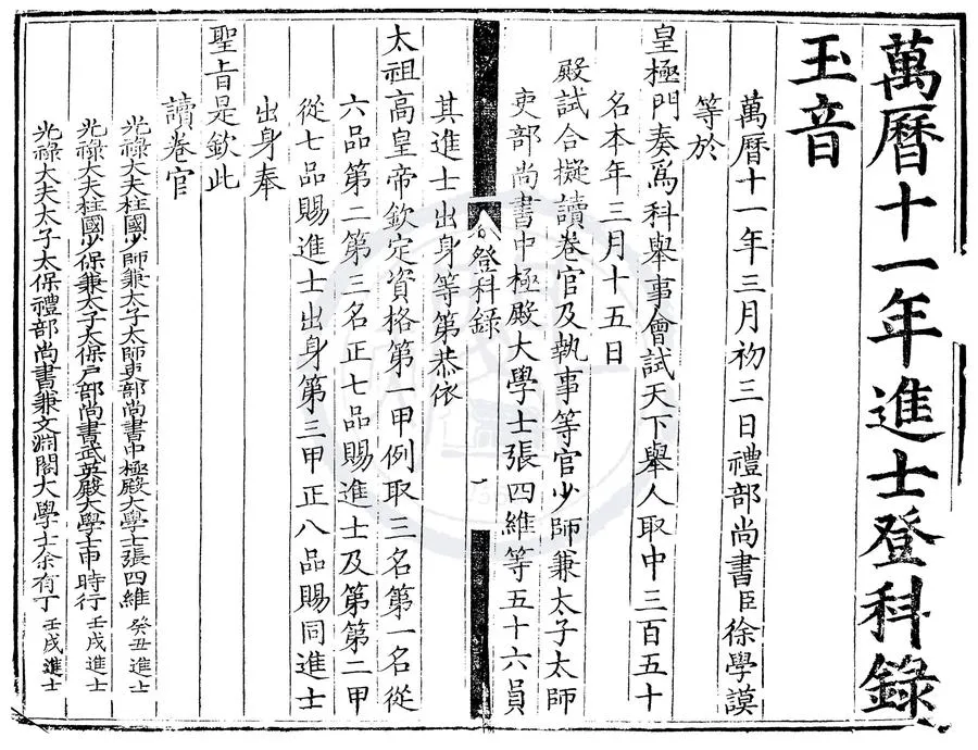 330000-1705-0006791.萬曆十一年進士登科錄.明萬曆刻本.webp