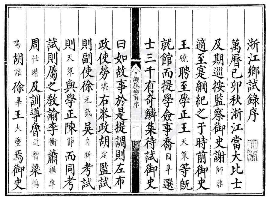 330000-1705-0007609.萬曆七年浙江鄉試錄.明萬曆刻本.webp