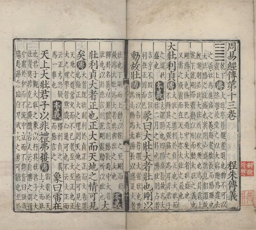 330000-1705-0000039.周易經傳傳義二十四卷.宋程頤.朱熹撰.明嘉靖刻本.webp