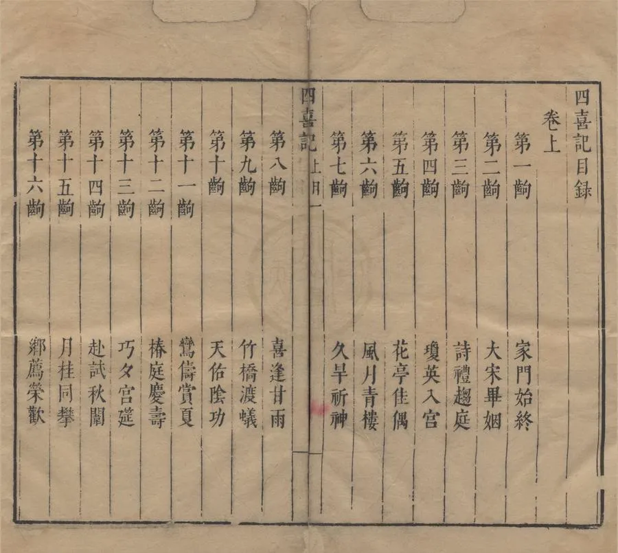 330000-1705-0006259.四喜記二卷.明謝讜撰，明毛晉編.明刻本.webp