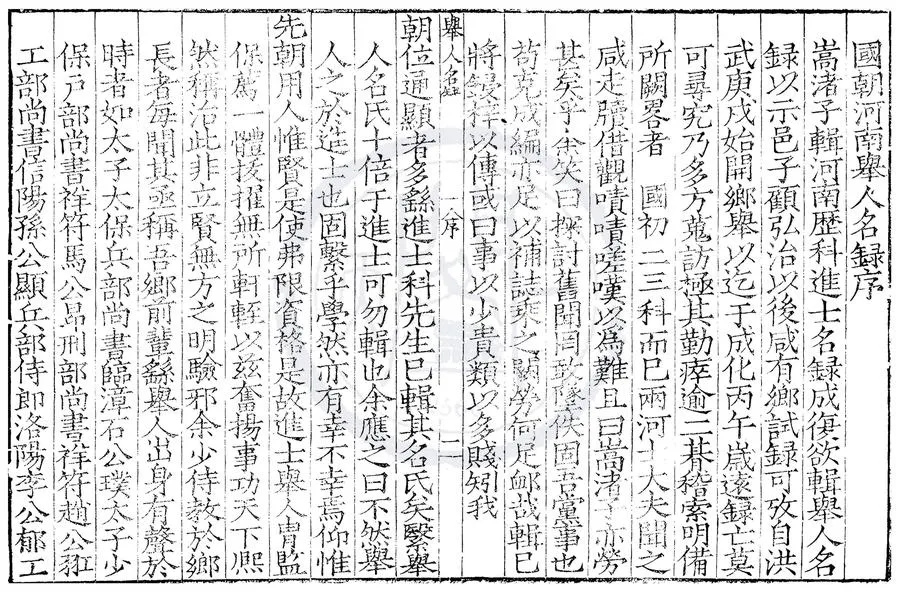 330000-1705-0000527.國朝河南舉人名錄不分卷.明李濂輯.明嘉靖刻本.webp