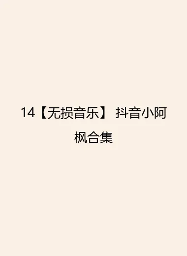 14【无损音乐】 抖音小阿枫合集.webp