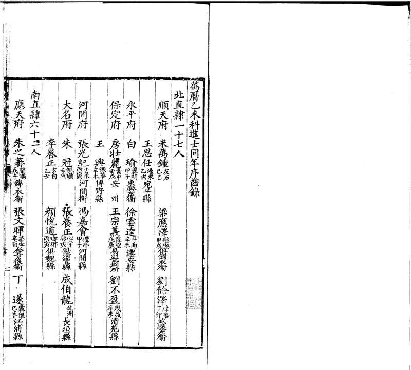 GJ2301030.萬曆乙未科進士同年序齒録一卷_P1.webp