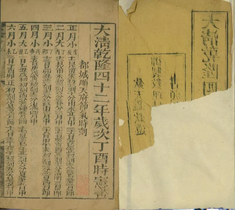GJ2300618.大清乾隆四十二年歲次丁酉時憲書一卷_P2.webp