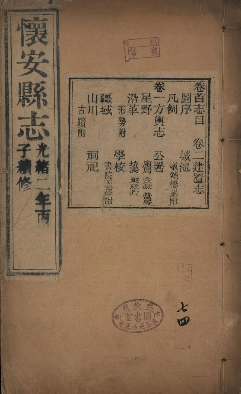 GJ2309146.懷安縣志八卷首一卷末一卷_P1.webp