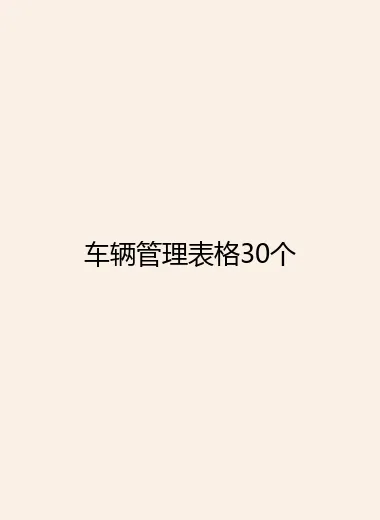 车辆管理表格30个